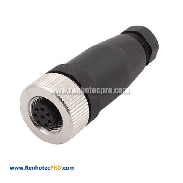 IP67 Waterproof M12 8 pin Female Plastic Connector Field Wireable Connector