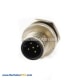 M12 5 Pole Panel Mount Connector Socket Male Contacts With Soldering Pin