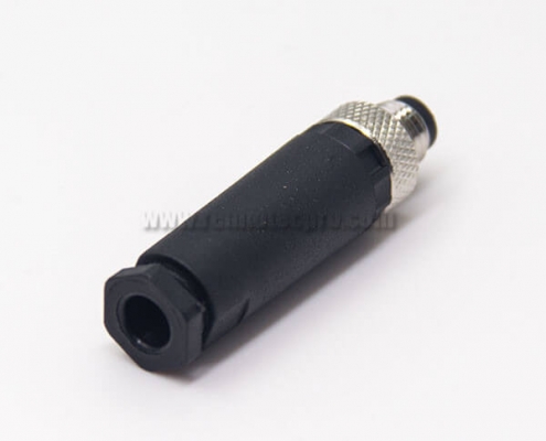 M8 Cable Assembly Plug 3 Pin Male Straight Screm Joint Unshielded
