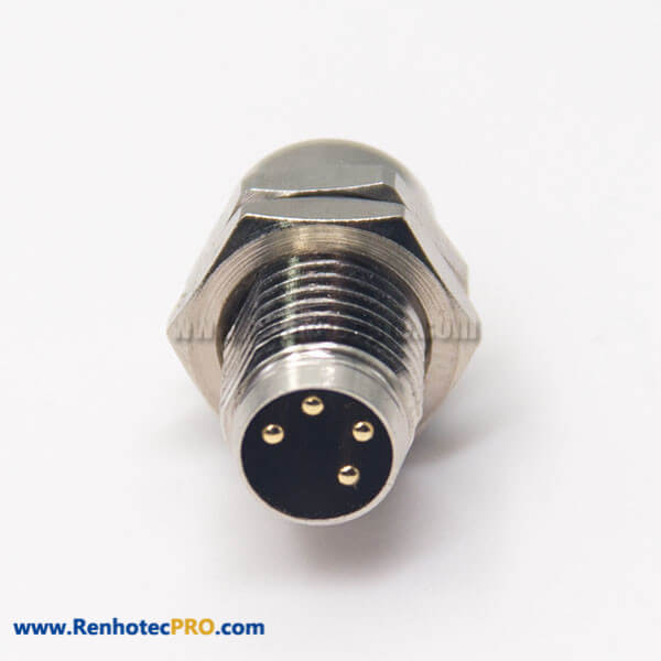 M8 Female Connector with Solder Cups 4 Pin Avaition Socket Waterproof