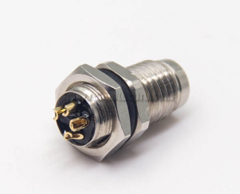 M8 4 Pin Sensor Connector Waterproof Socket Male Straight Blukhead Solder Cup for Cable