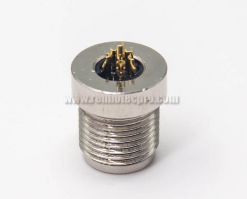 M8 Connector 6 Pin Female Socket Panel Mount A Coding Solder Cup for Cable