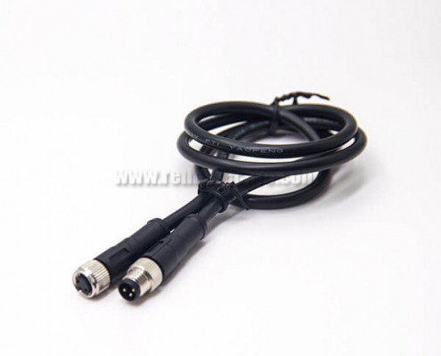M8 Cable Assembly 3 Pin Overmoulded Male to Female Straight Cordset