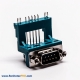 Top D Sub 9 Pin Solder Connector Male Grenn R/A Elevated Type for PCB Mount
