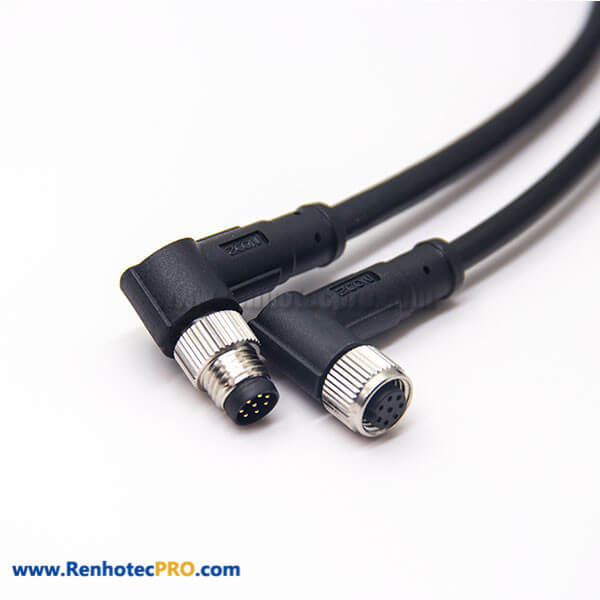 abortion delete Rejoice M8 Cable Connector 8 Pin Right Angle Male to Female A Code Cordset Screw  Plug - Renhotecpro.com