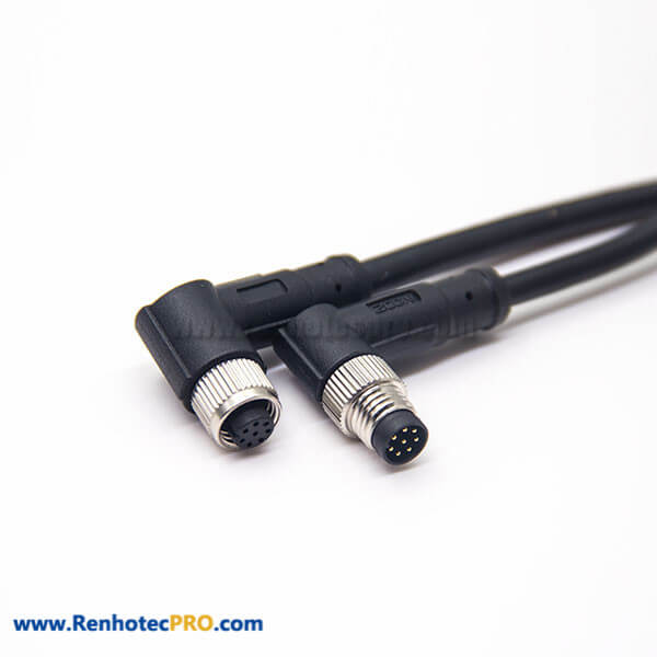 abortion delete Rejoice M8 Cable Connector 8 Pin Right Angle Male to Female A Code Cordset Screw  Plug - Renhotecpro.com
