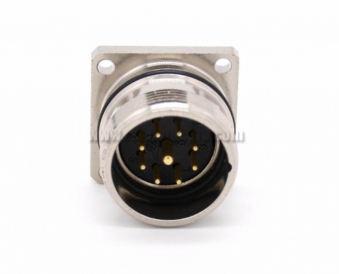 9 pin connector M623 Panel Mount Straight Male 4 Hole Flange Receptacles