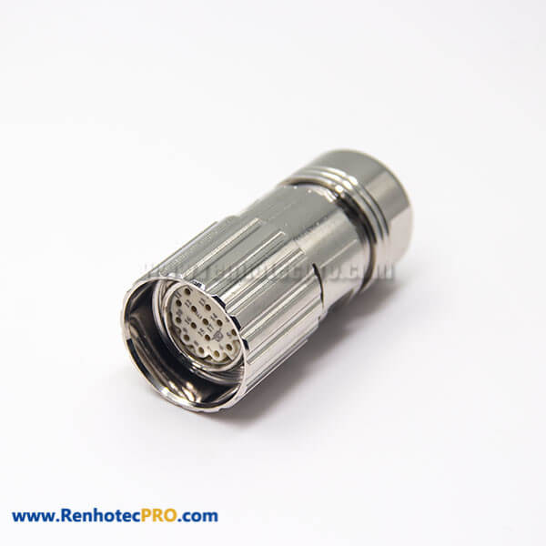 M23 Circular Connectors 17 Pin Female Cable Plug Straight Metal Joint Signal Circular Connector