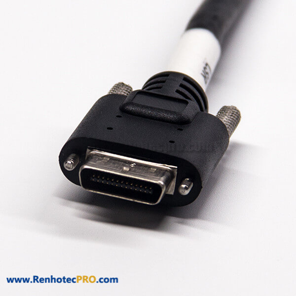 SCSI 26 Pin HPCN Straight Male to Male Screw Lock Double Ended Cable 1M