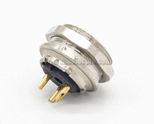 M16 3 Pin Connector Straight Female Socket Front Bulkhead Panel Mount for Solder Cup