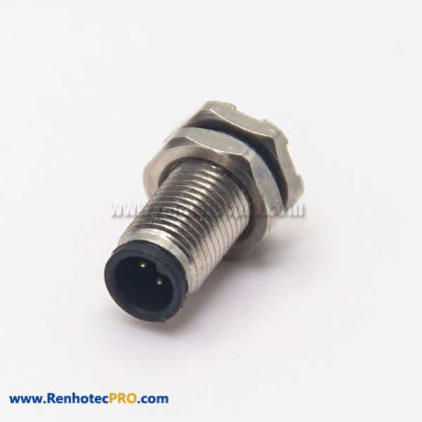 M5 Circular Connector Male Socket 3 pin Waterproof Front Blukhead Solder Cup
