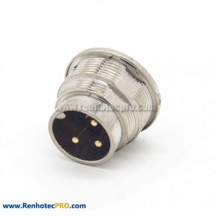 connector male M16 Straight Male 3 Pin Cable Receptacles