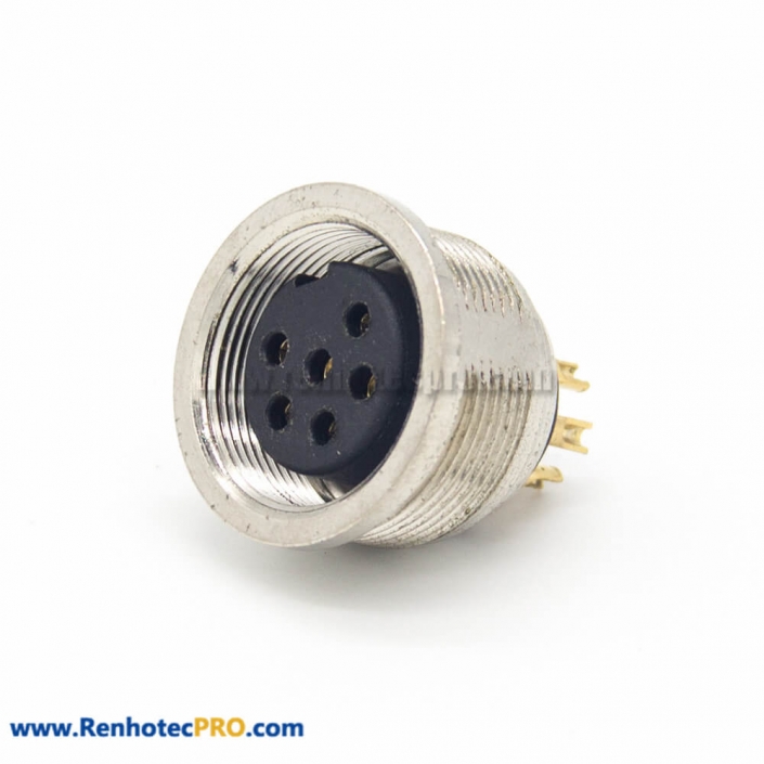 Female Connector M16 6 Pin Straight Cable Receptacles