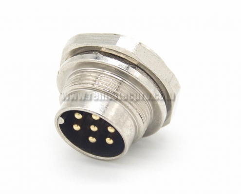 Male Receptacles M16 Straight 7 Pin Solder Type Panel Connector