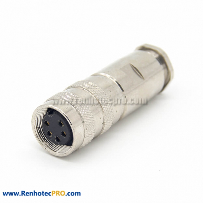 Industrial Connector & Plugs M16 5 Pin Straight Female Cable Plug