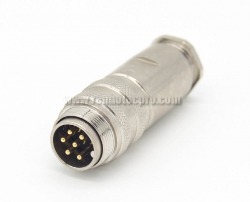 Plug Male M16 6 Pin Straight Solder Type Connector