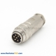 Plug Male M16 6 Pin Straight Solder Type Connector