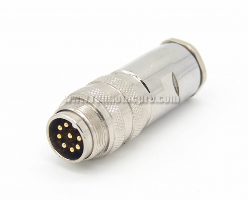 Straight Male Connector M16 8 Pin Cable Plug