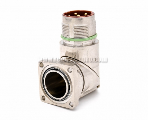 Male receptacles M40 6 Pin Right Angle 4 Hole Flange Industrial Connector