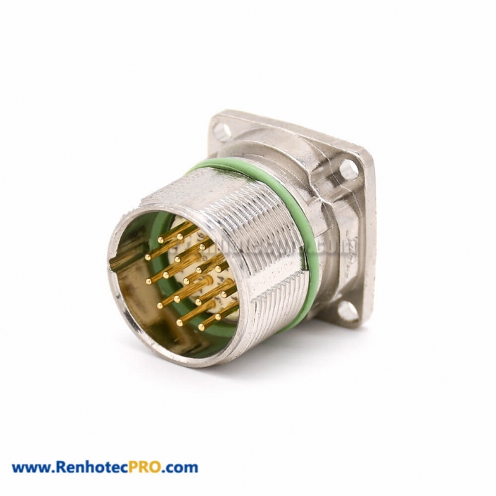 Male Connector M623 17 Pin Straight Male/Female 4 Hole Flange Waterproof Connector
