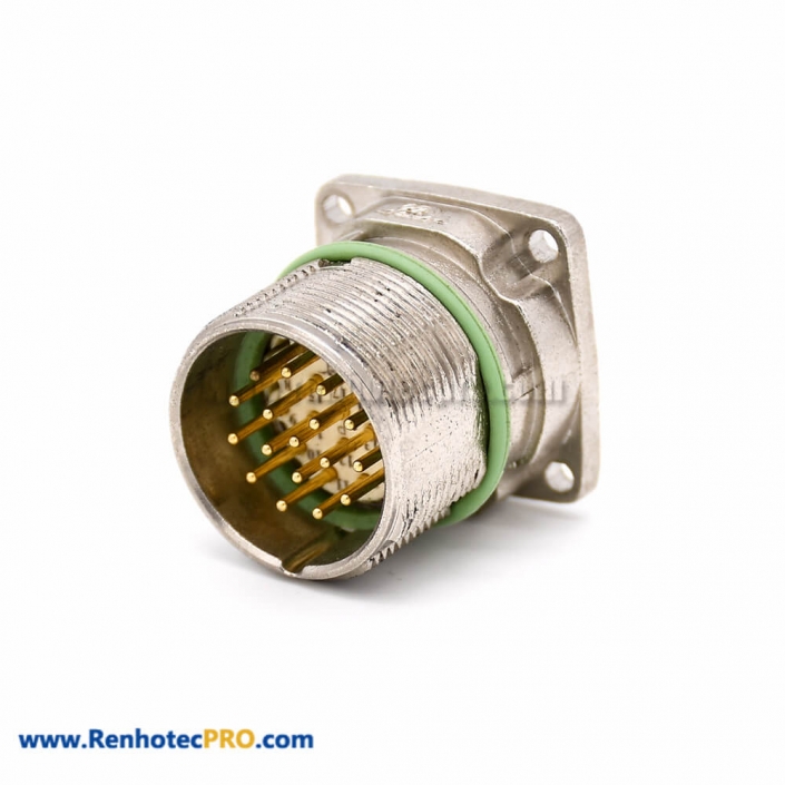 Male Connector M623 17 Pin Straight Male/Female 4 Hole Flange Waterproof Connector