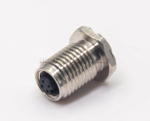 M5 4 Pin Connector Aviation Socket Female Waterproof Rear Blukhead Solder for Cable
