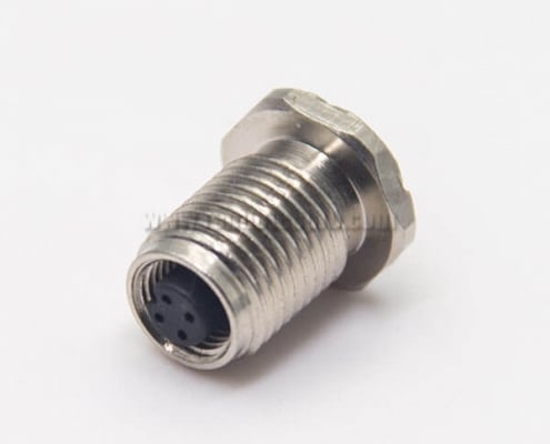 M5 4 Pin Connector Aviation Socket Female Waterproof Rear Blukhead Solder for Cable