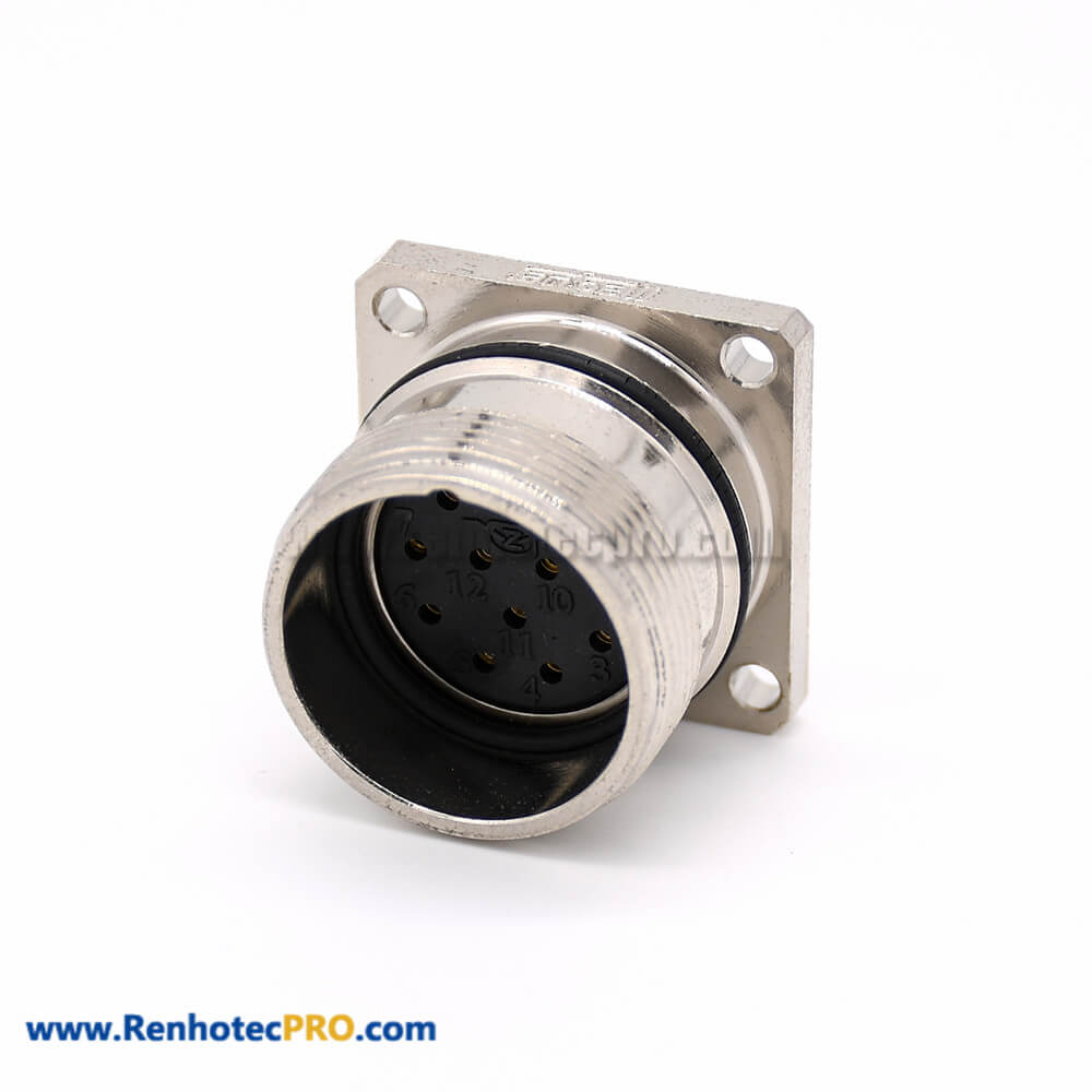 Female Connections M623 Straight Cable 4 Hole Flange Cable Receptacles