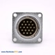 19 Pin Connector P24 Male Straight Socket Square 4 holes Flange Mounting Solder Cup for Cable