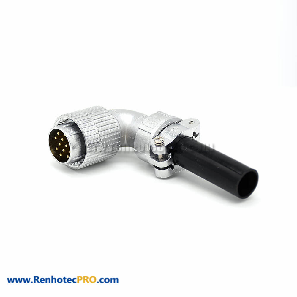Angled Connectors P24 Male 12 Pin Plug for Cable