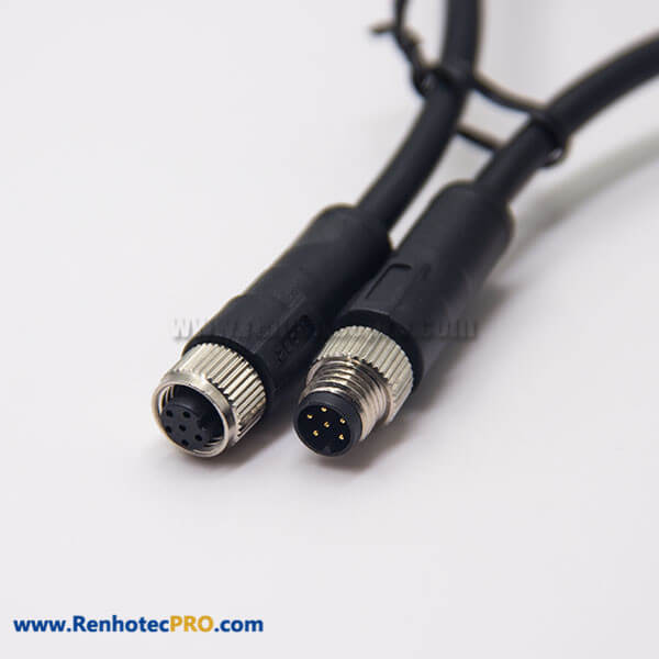 M12 5 Pin Cable 180 Degree A Code Male to Female Cable Crodset