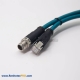 M12 X Coded to RJ45 Cable 180 Degree 8 Pin Male to RJ45 Male with Blue Plastic Cable Assembly