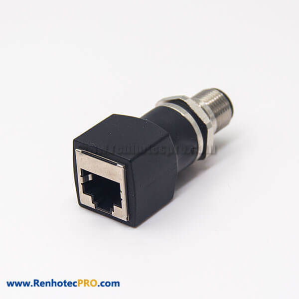 M12 To Rj45 Connector Adapter M12 4 Pin Straight Male To Rj45 Female Socket Renhotecpro Com