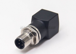 M12 to RJ45 Connector Adapter M12 4 Pin Straight Male to RJ45 Female Socket