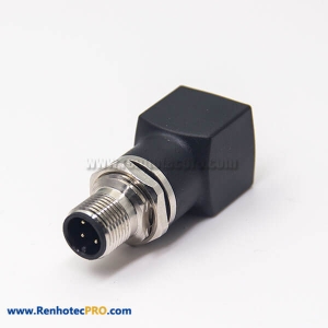 M12 to RJ45 Connector Adapter M12 4 Pin Straight Male to RJ45 Female Socket