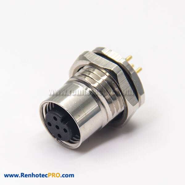 M12 Blukhead Connector Socket 5 Pin A Code Female for PCB Mount
