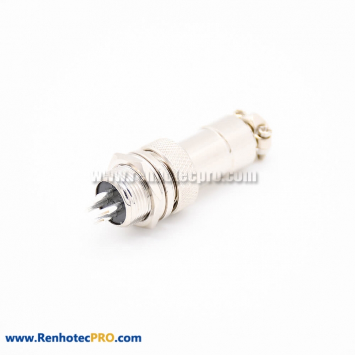 GX12 Connector 4Pin Straight Standard Type Female Pulg to Male Socket Rear Bulkhead Solder Type For Cable