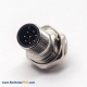 M12 Ethernet Bulkhead Connector 8 Pin A Code Straight Through Hole Waterproof