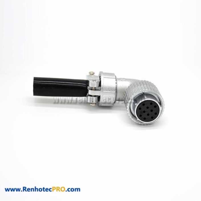 Angled Connector P24 Female 12 Pin Plug for Cable