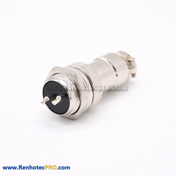 GX16 Connector 2 Pin Straight Standard Type Female Pulg to Male Socket Rear Bulkhead Solder Type For Cable