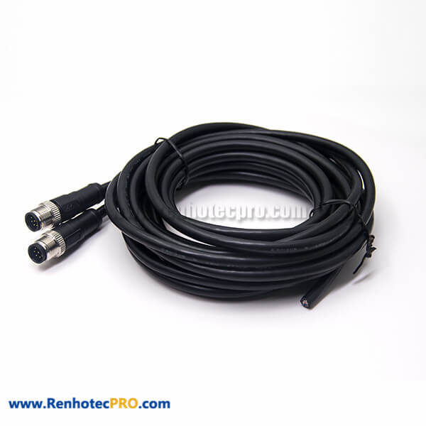 8 Pin M12 Cable Assembly Extension Cable Male Plug - Renhotecpro.com