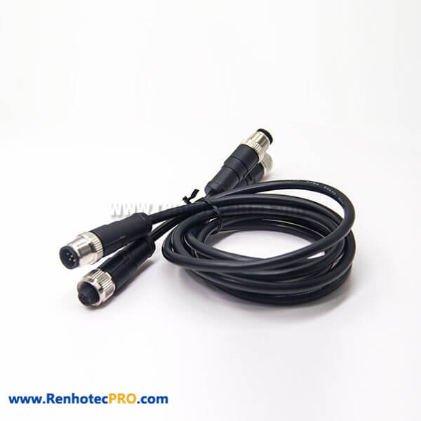 M12 5 Pin Female Connector Code C to Male Cable Crodset
