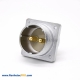 P32 Male 2 Pin Straight Socket Square 4 holes Flange Mounting for Cable Solder Cup
