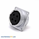 4 Pin Connector P28 Female 4 Holes Flange Straight Socket