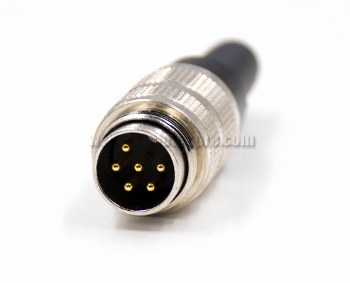 M16 6 Pin Connector Male Shield Connector For Cable Straight Field Wireable Connector
