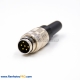 M16 6 Pin Connector Male Shield Connector For Cable Straight Field Wireable Connector