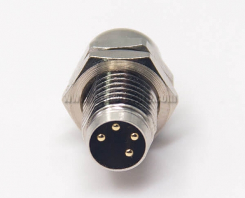 M8 Female Connector with Solder Cups 4 Pin Waterproof Panel Mount Avaition Socket