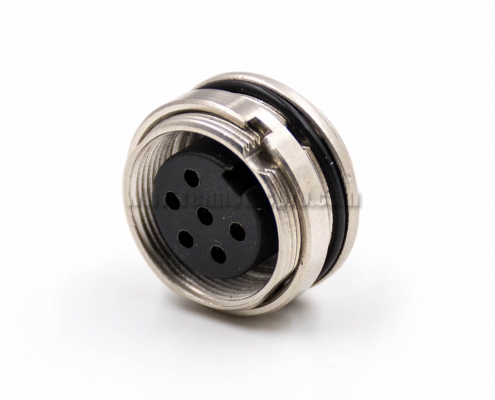 M16 Connector Female Socket 6 Pin A Coded 180 Degree Solder Cup Cable Front Panel Mount Connector