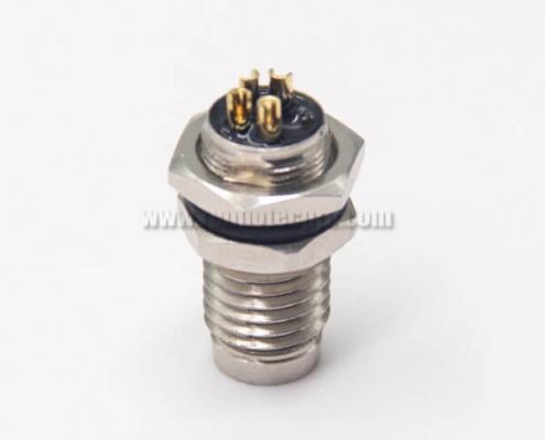 M8 4 Pin Sensor Connector Waterproof Socket Male Straight Solder Cup for Cable Blukhead