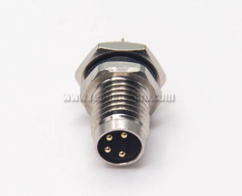 M8 4 Pin Sensor Connector Waterproof Socket Male Straight Solder Cup for Cable Blukhead